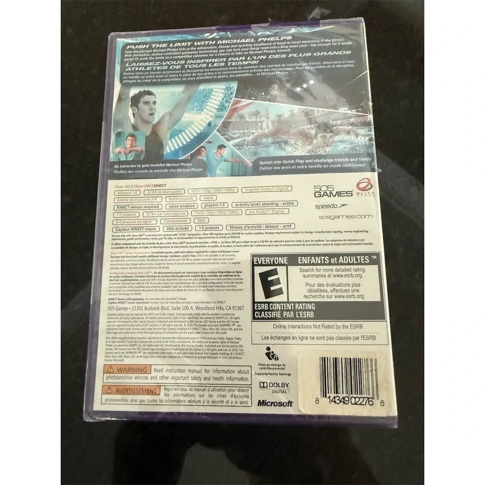 Michael Phelps: Push the‎ Limit Xbox 360 Kinect Sports Game E Rating